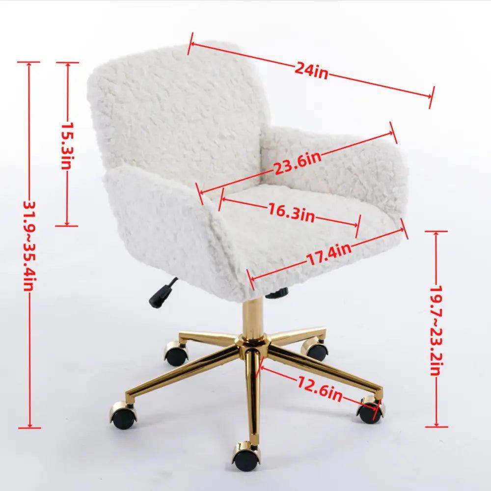 MLNshops Artificial Rabbit Hair Office Chair in Orange