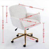 MLNshops Artificial Rabbit Hair Office Chair in Orange