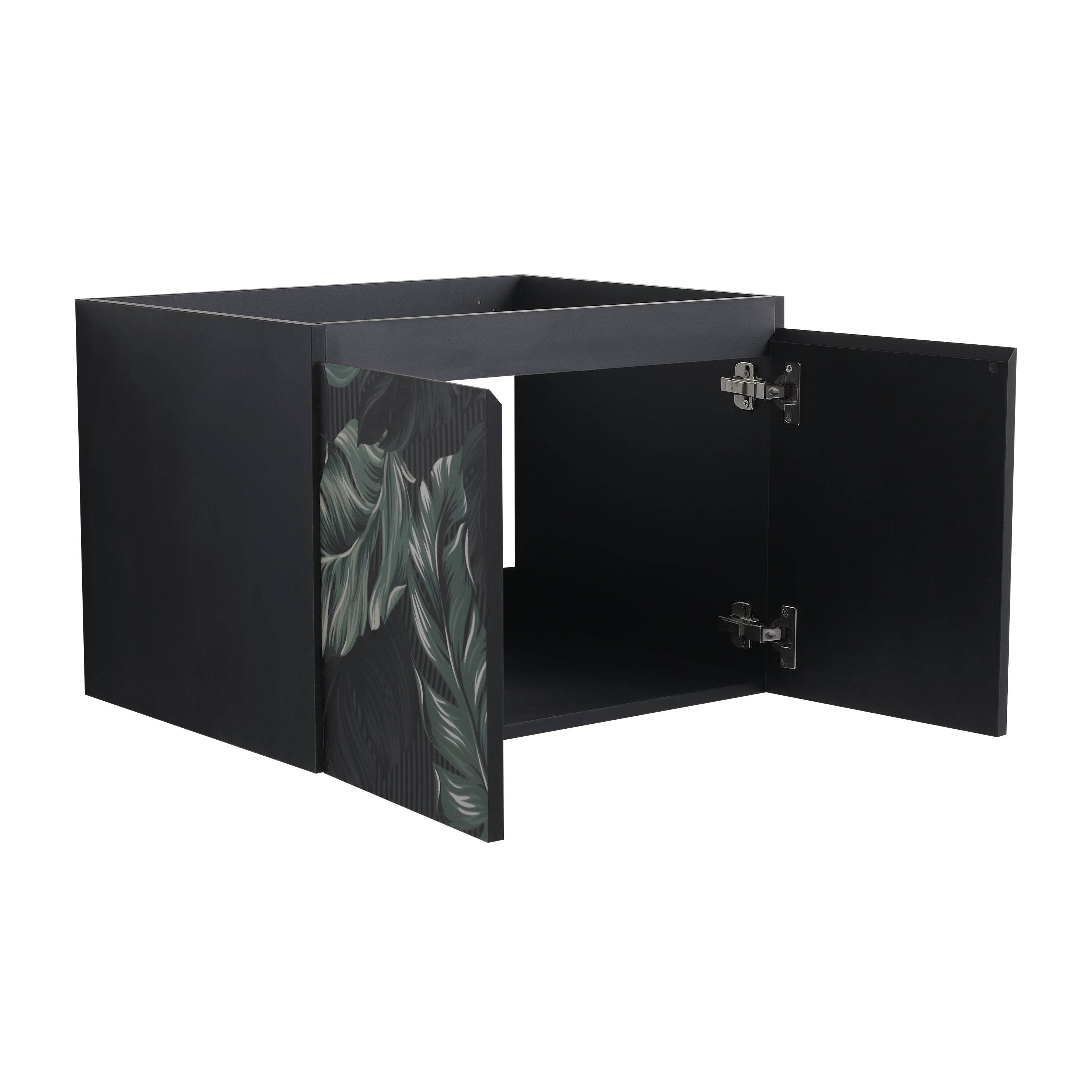 MLNshops Bathroom Storage Cabinet Panel with Tropical Leaf Design