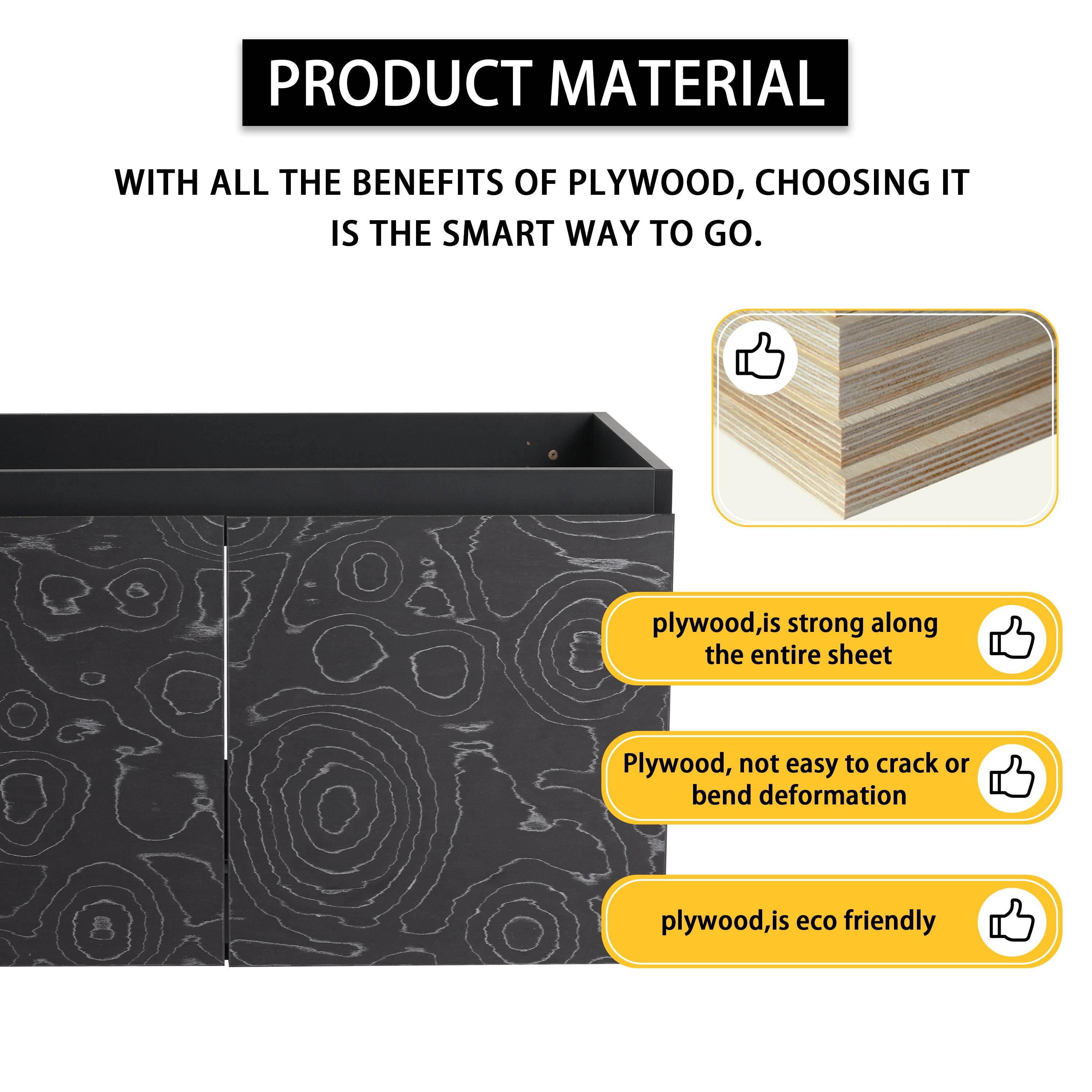 MLNshops Black Cabinet Door Panel Only for Bathroom