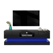 MLNshops Black Television Cabinet 63 Inches with LED Lighting