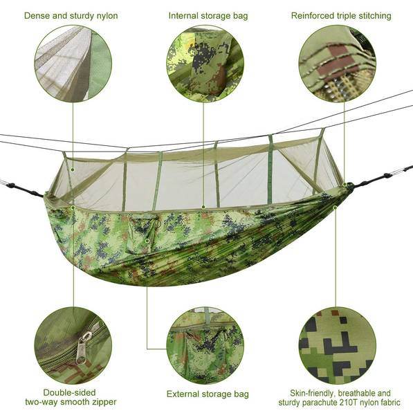 mlnshops Camping Hammock for Hiking Trips with Mosquito Net