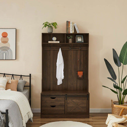 MLNshops Coat Rack with Shoe Cabinet for Organized Entryway