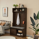 MLNshops Coat Rack with Shoe Cabinet for Organized Entryway