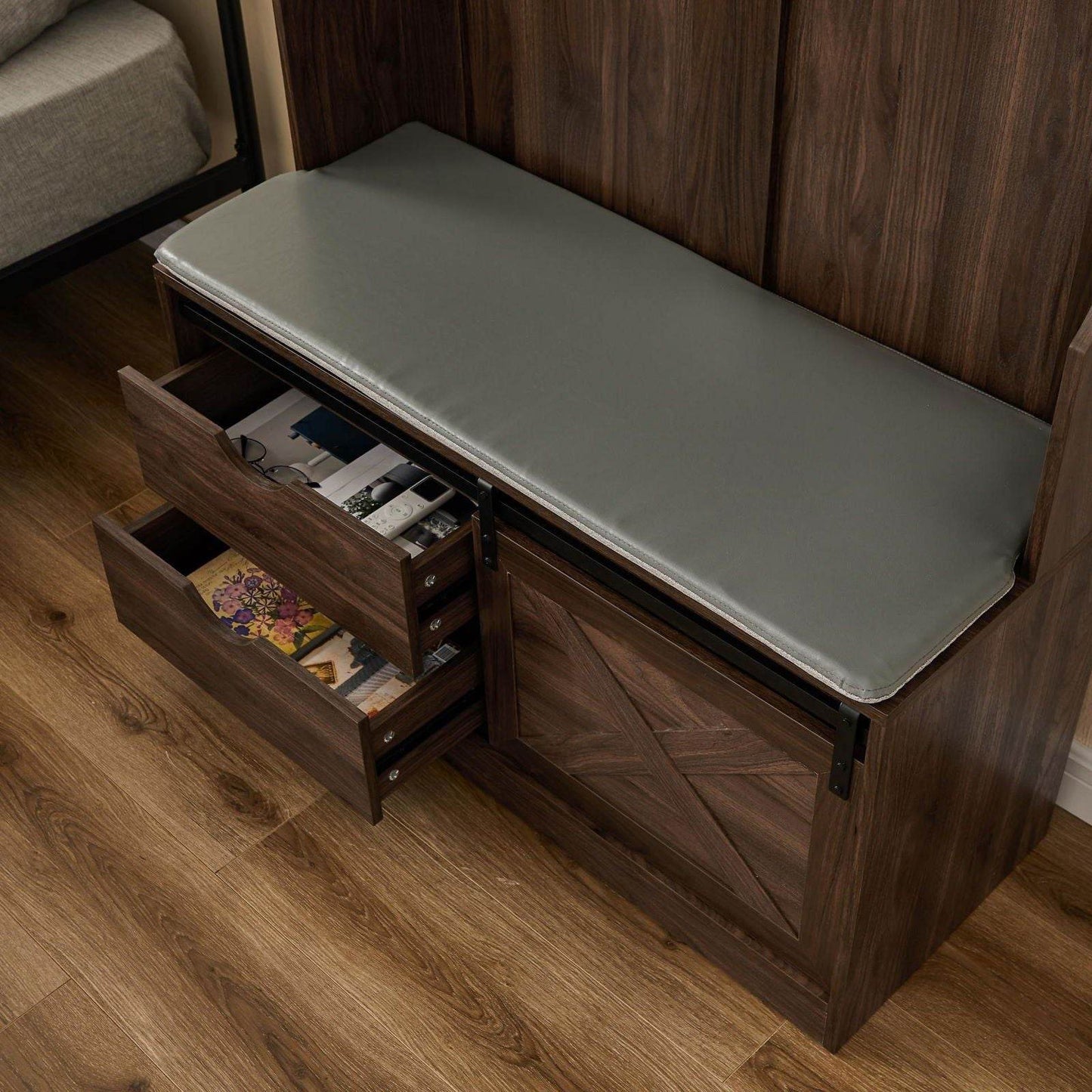 MLNshops Coat Rack with Shoe Cabinet for Organized Entryway