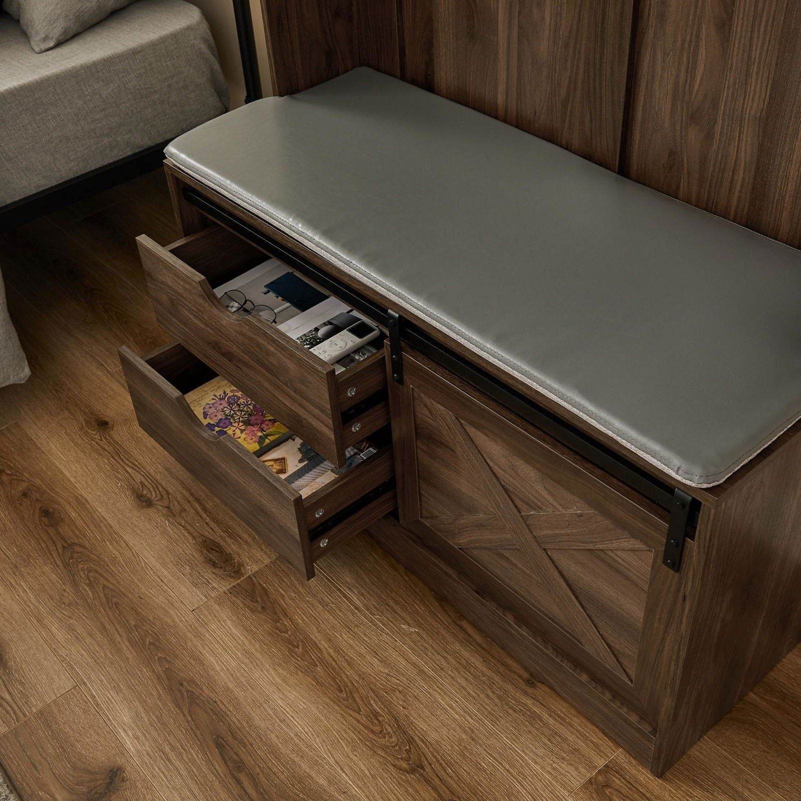 MLNshops Coat Rack with Shoe Cabinet for Organized Entryway