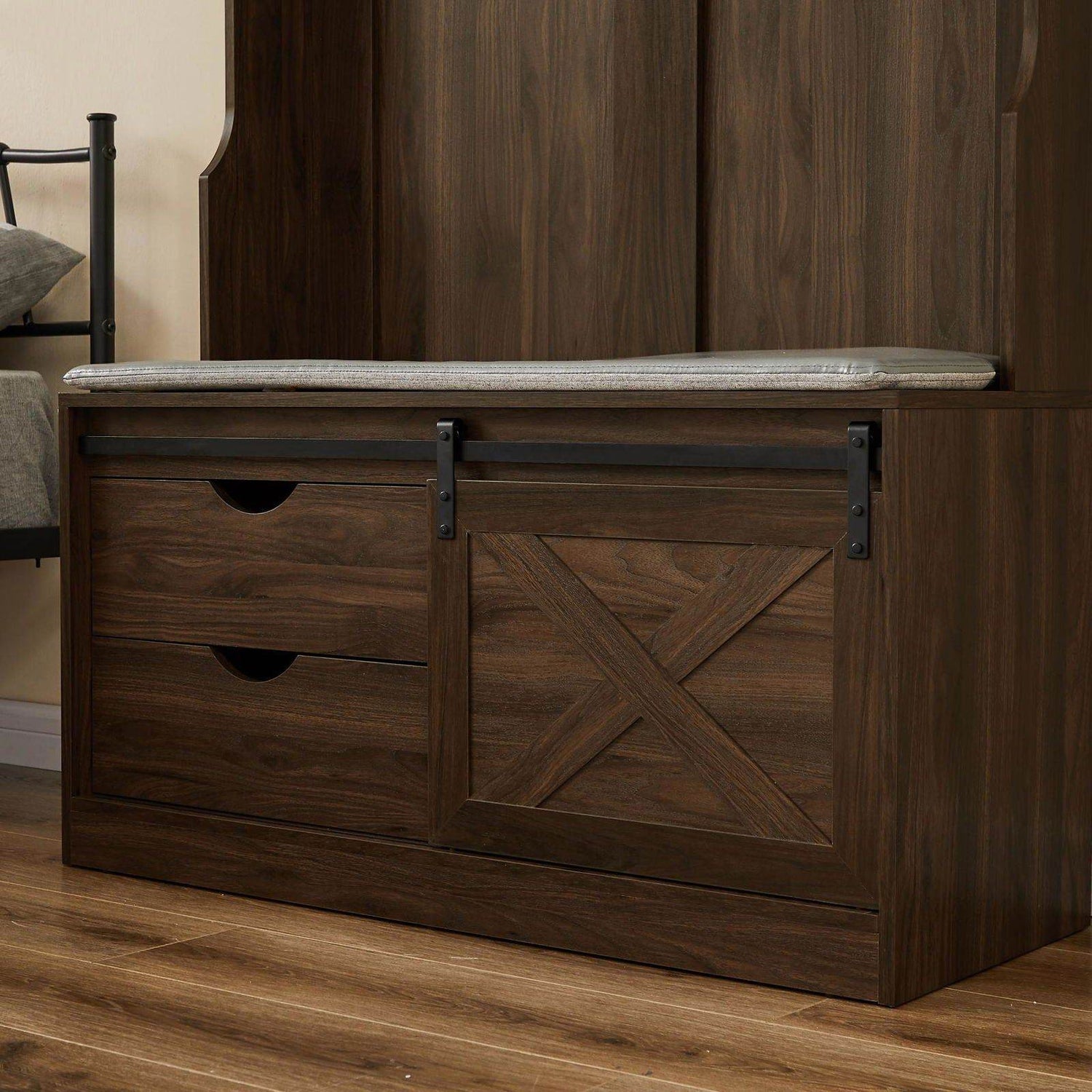 MLNshops Coat Rack with Shoe Cabinet for Organized Entryway