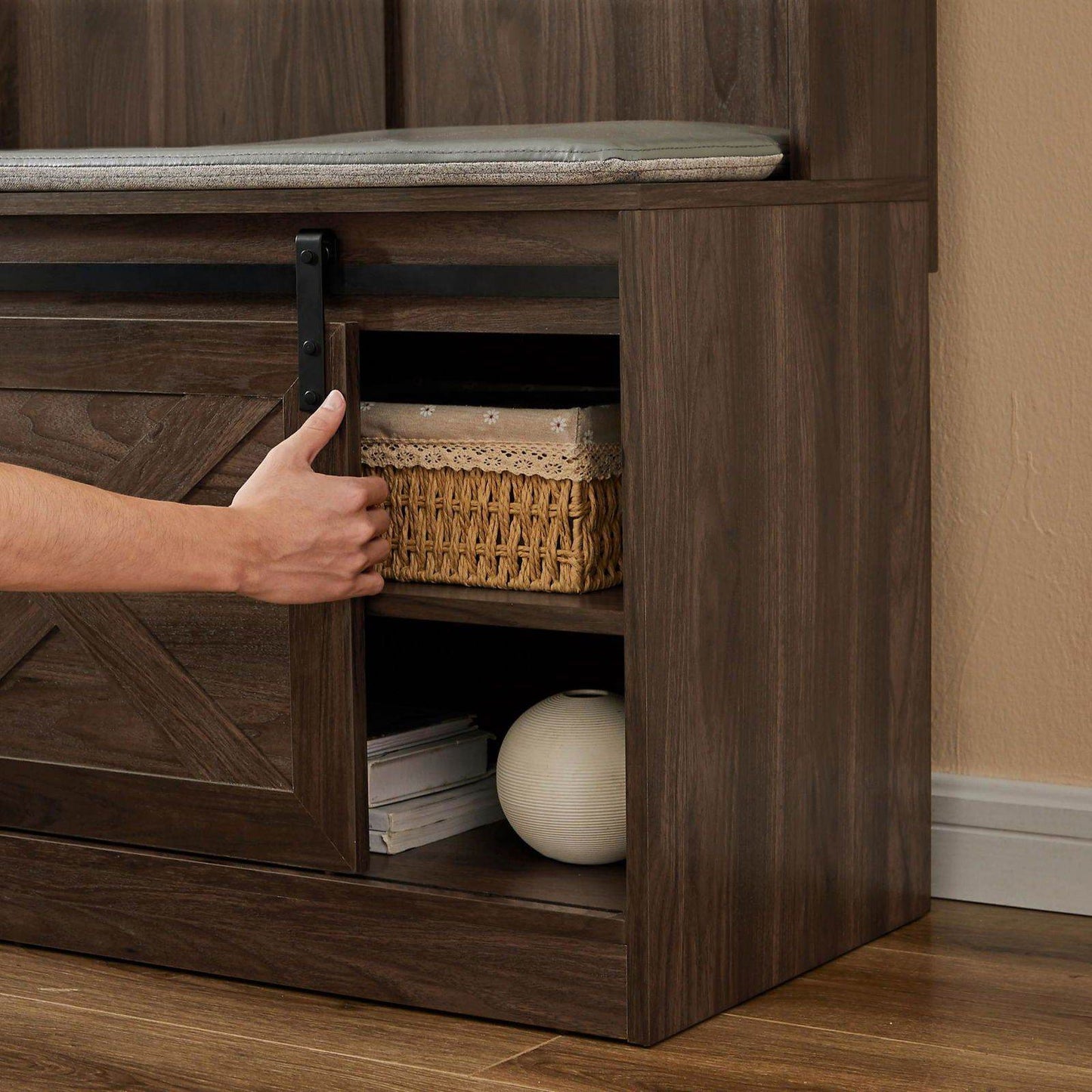 MLNshops Coat Rack with Shoe Cabinet for Organized Entryway