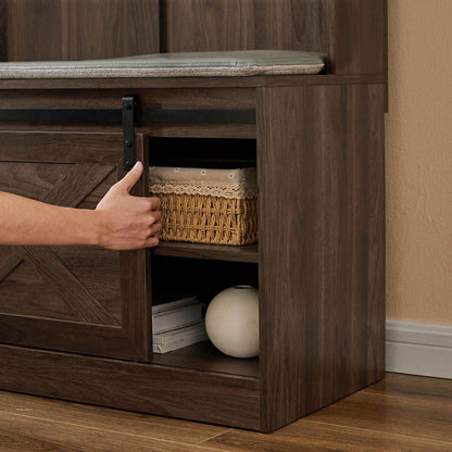 MLNshops Coat Rack with Shoe Cabinet for Organized Entryway