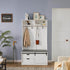 MLNshops Coat Rack with Shoe Cabinet for Organized Entryway White
