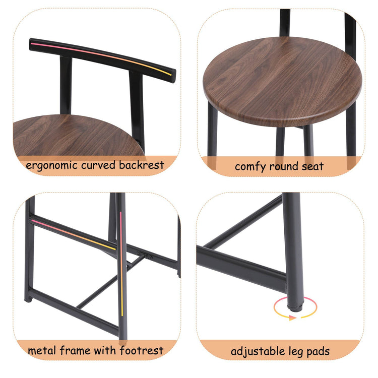 MLNshops Counter Height Bar Stools Set of 3 - Modern Design
