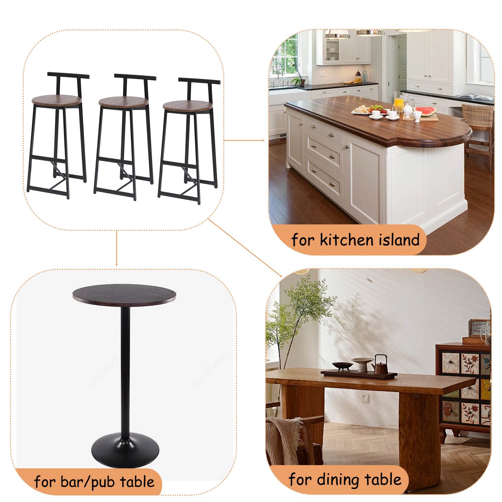 MLNshops Counter Height Bar Stools Set of 3 - Modern Design