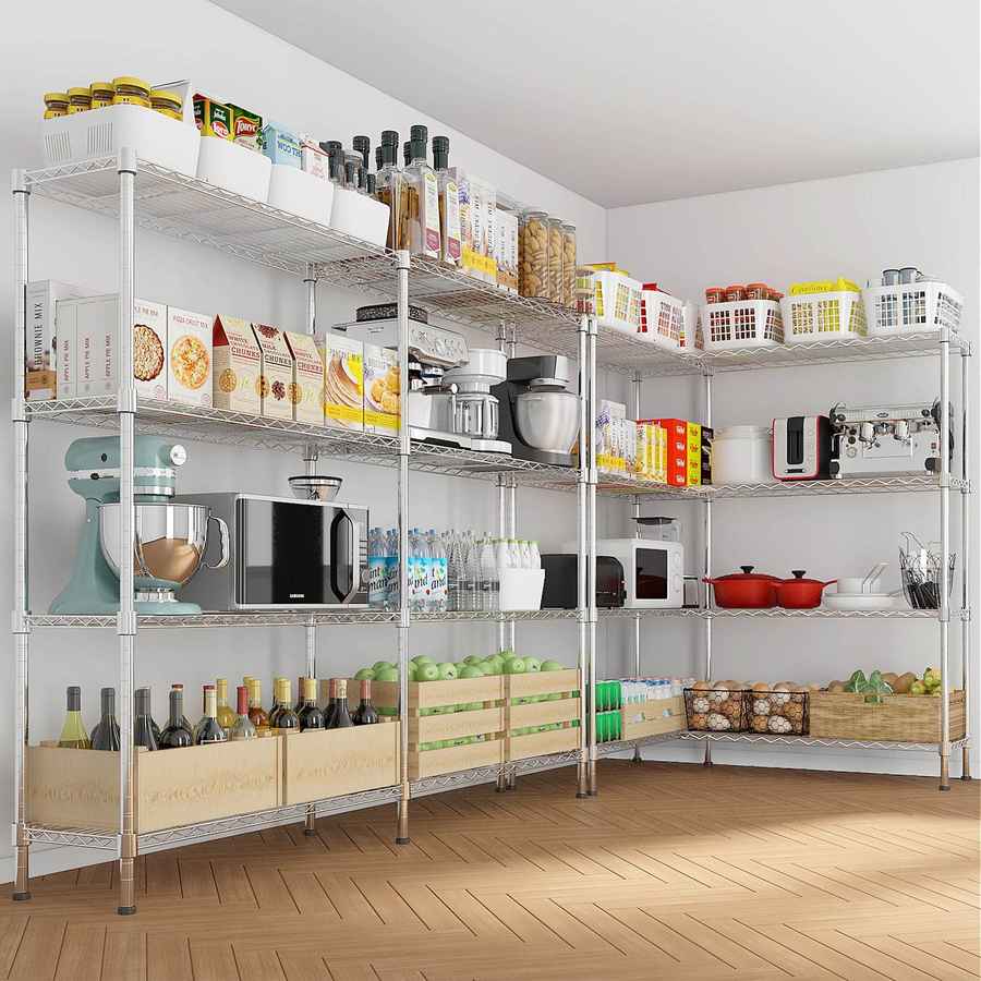 mlnshops Heavy Duty Storage Shelves - Sturdy Metal Rack