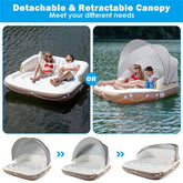 mlnshops Inflatable Pool Float Lounge with Sun Canopy