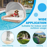 mlnshops Inflatable Pool Float Lounge with Sun Canopy