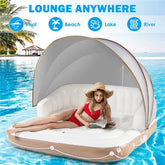 mlnshops Inflatable Pool Float Lounge with Sun Canopy