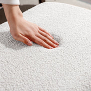 MLNshops Ivory White Storage Ottoman Bench with Gold Legs