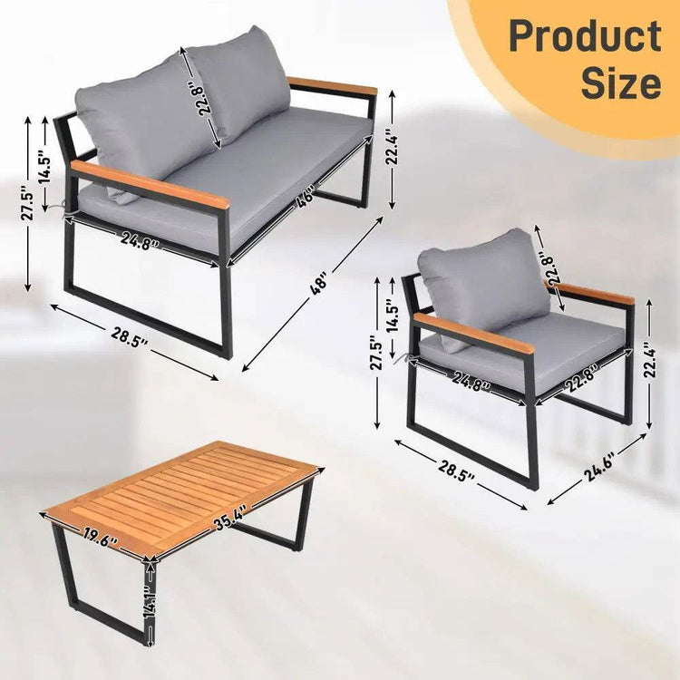 MLNshops Outdoor Patio Lounge Set with Cushions