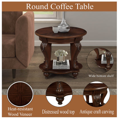 MLNshops Retro Round End Table Vintage Accent Table