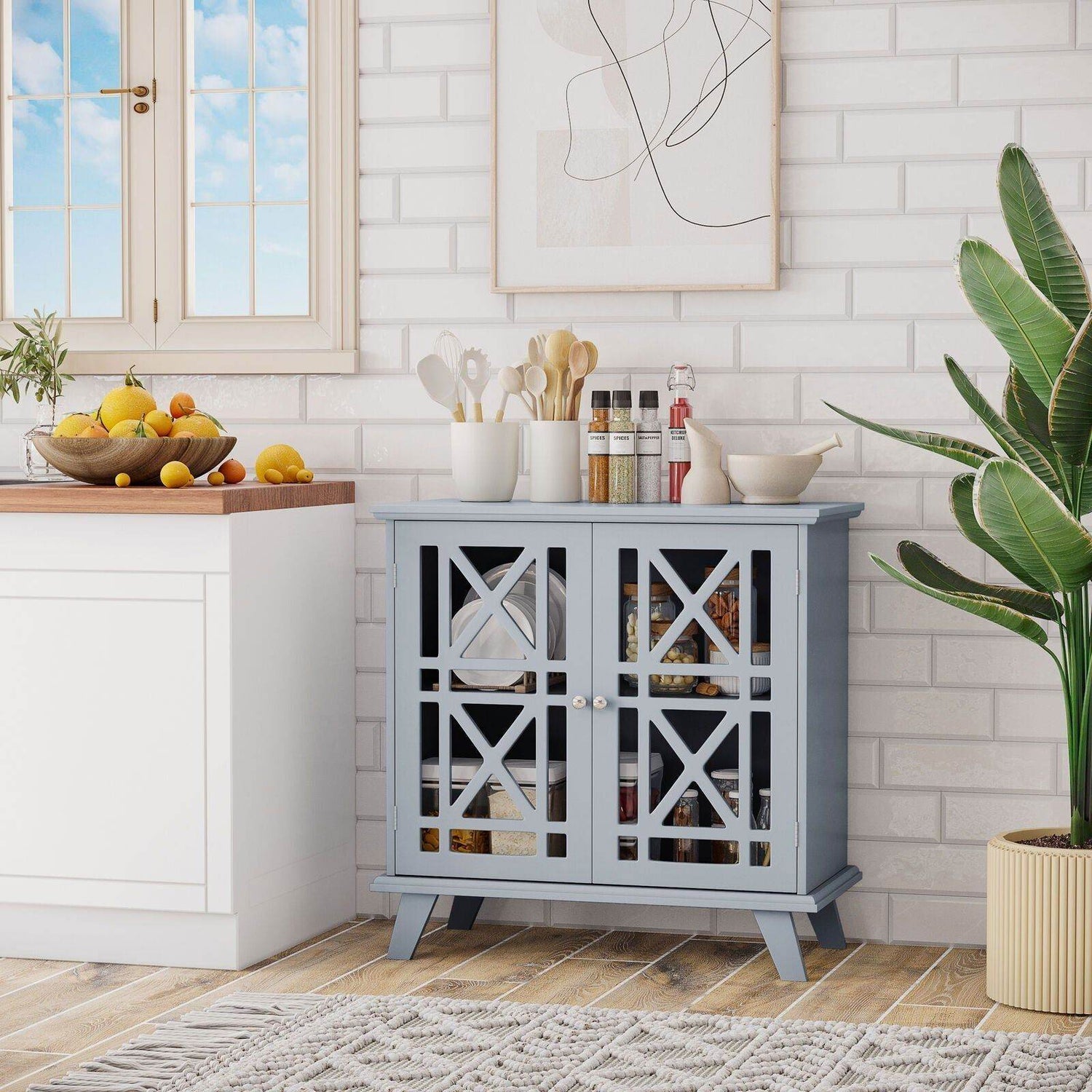 MLNshops Stable Kitchen Organization Cabinet with Anti-Tipping Design