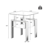 MLNshops Tempered Glass End Table with Modern Design