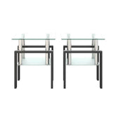 MLNshops Tempered Glass End Table with Modern Design
