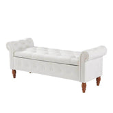 MLNshops Velvet Bedroom Storage Bench with Rolled Sides