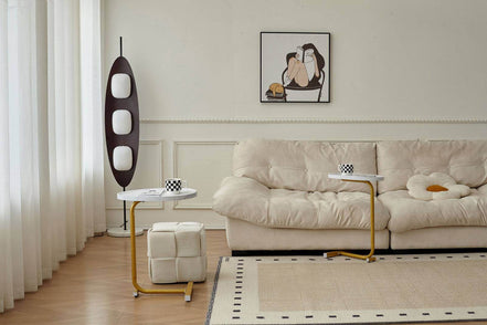 MLNshops Versatile Side Table Pair with Marble Top