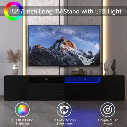 [Video] TV Console with Storage Cabinets, Remote, APP Control Long LED TV Stand, Full RGB Color Selection, 31 Modes Changing Lights Modern MLNshops]