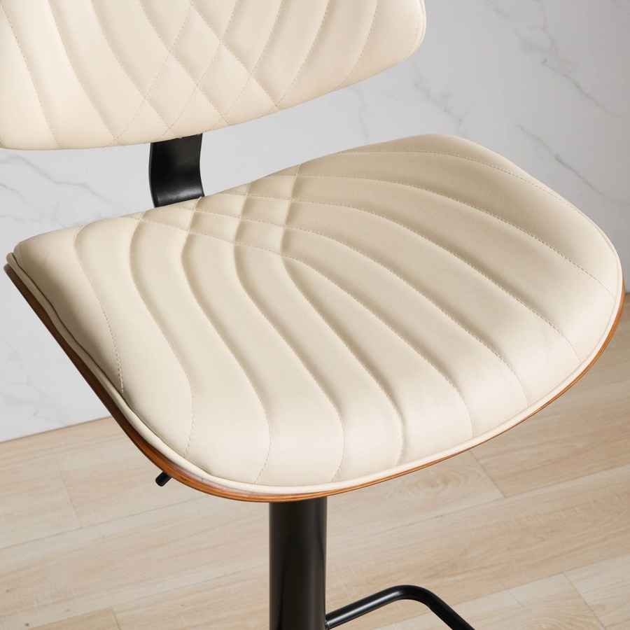 MLNshops 360 Degree Swivel Kitchen Island Stool Cream