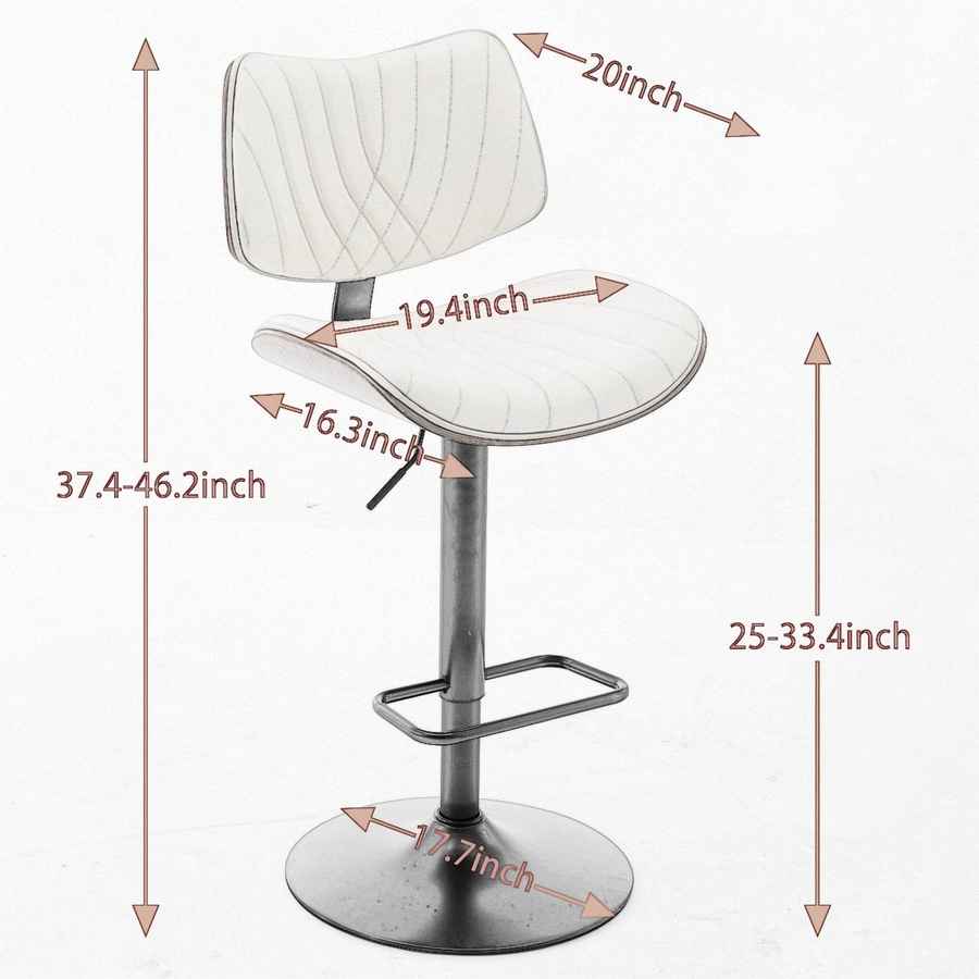 MLNshops 360 Degree Swivel Kitchen Island Stool Cream