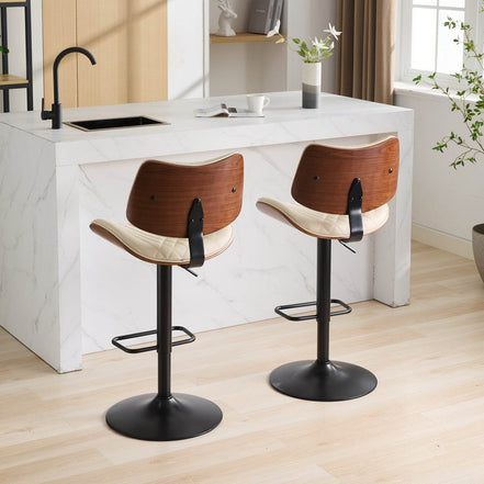 MLNshops 360 Degree Swivel Kitchen Island Stool Cream