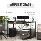MLNshops Walnut Brown Computer Desk for Home Office