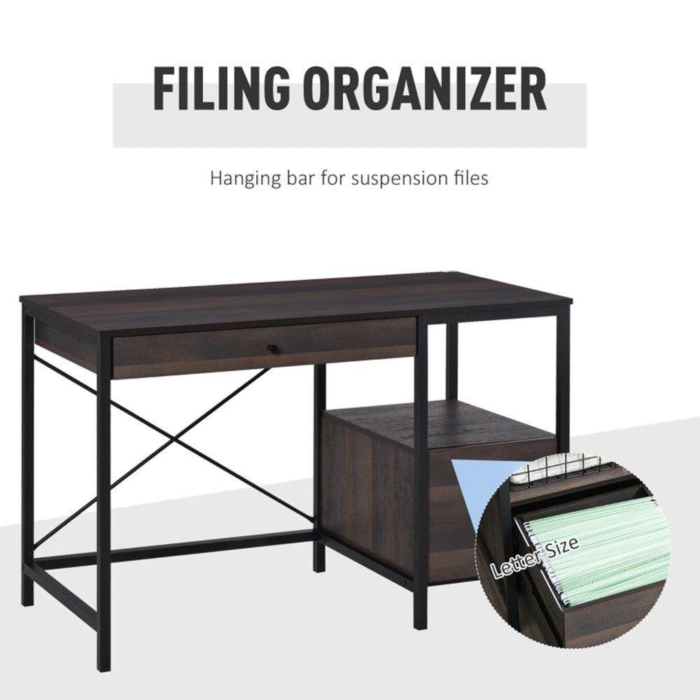 MLNshops Walnut Brown Computer Desk for Home Office