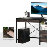 MLNshops Walnut Brown Computer Desk for Home Office