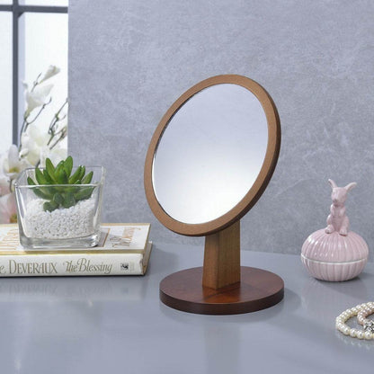 MLNshops Walnut Tabletop Makeup Mirror - Stylish & Functional