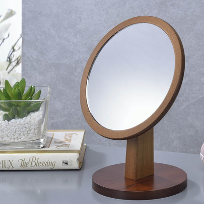 MLNshops Walnut Tabletop Makeup Mirror - Stylish & Functional
