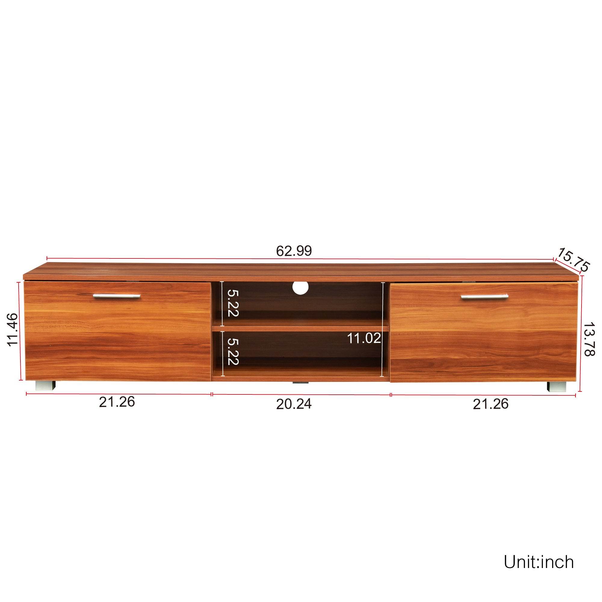 mlnshops Walnut TV Stand 70 Inch Console Entertainment Center