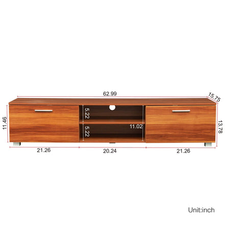 mlnshops Walnut TV Stand 70 Inch Console Entertainment Center