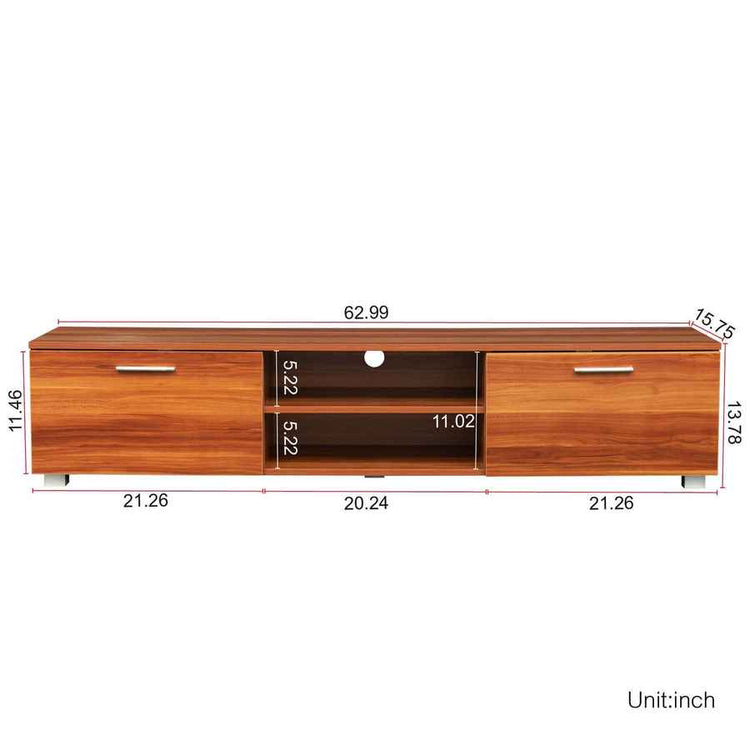 mlnshops Walnut TV Stand 70 Inch Console Entertainment Center
