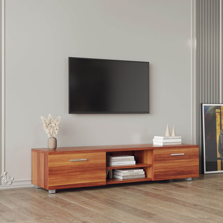 mlnshops Walnut TV Stand 70 Inch Console Entertainment Center