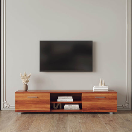 mlnshops Walnut TV Stand 70 Inch Console Entertainment Center Default Title