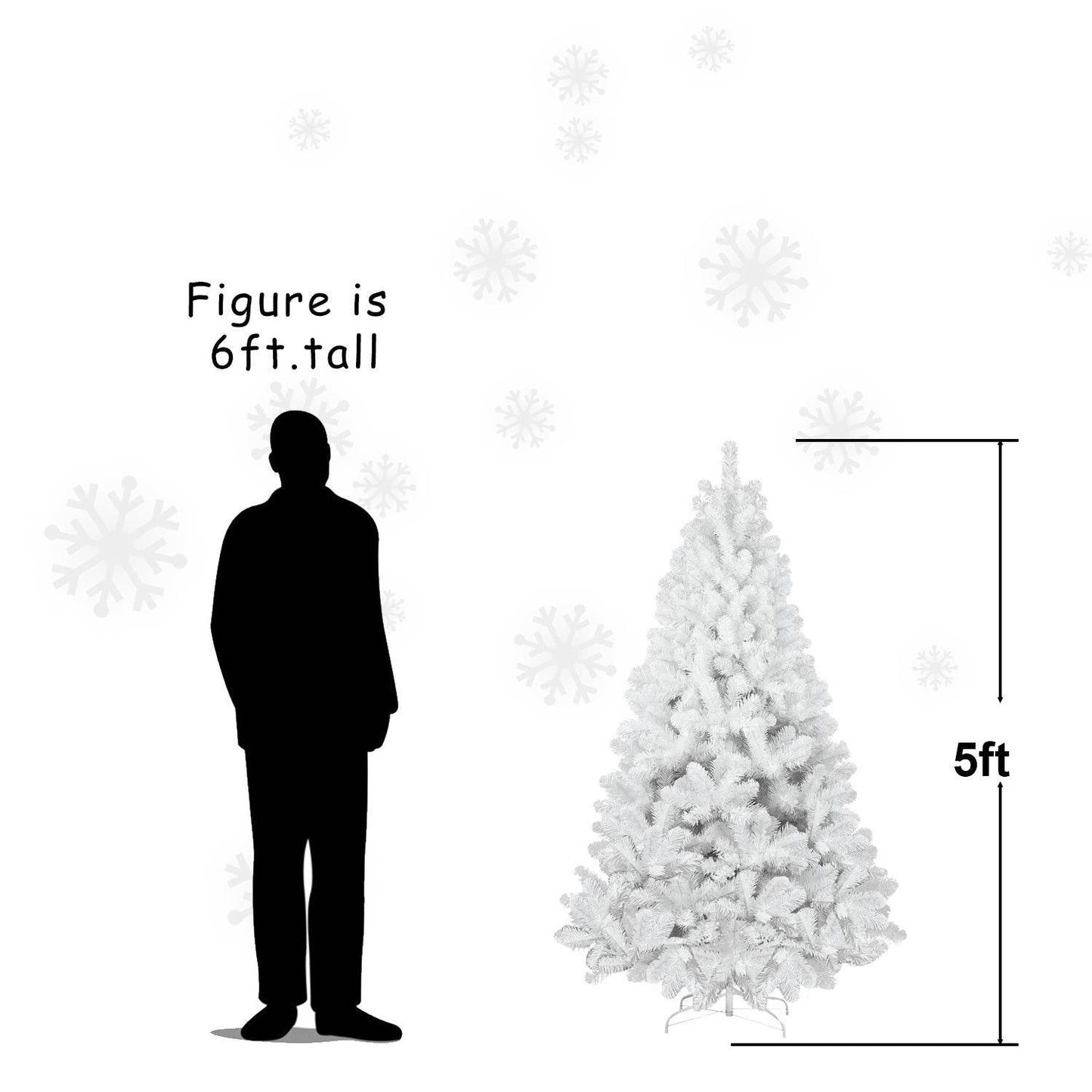 5ft White Christmas Tree with Memory Wire for Elegant Homes