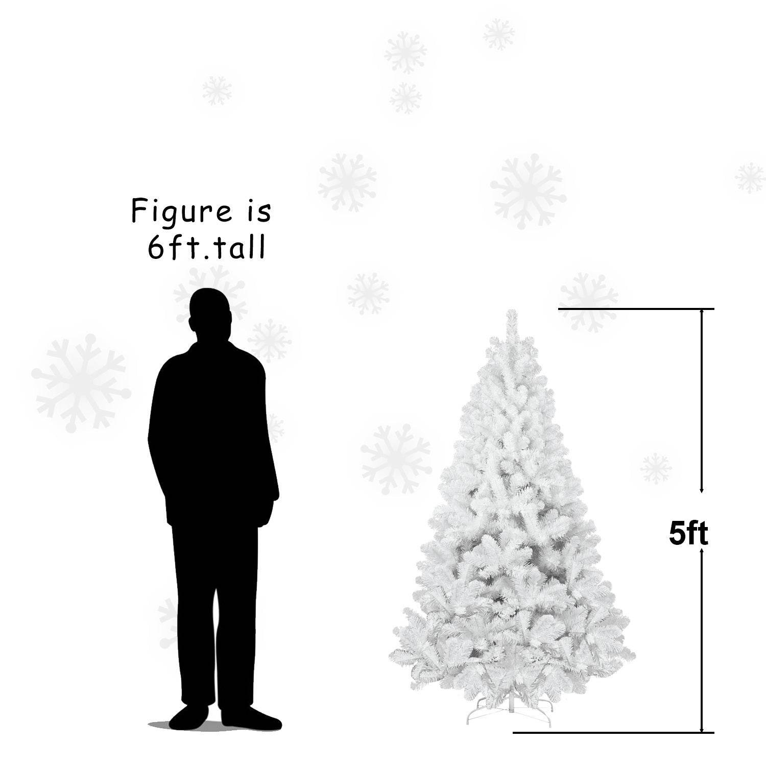 5ft White Christmas Tree with Memory Wire for Elegant Homes