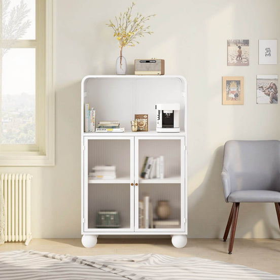 MLNshops White Bathroom Storage Cabinet with Shelves