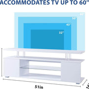 MLNshops White LED Gaming Entertainment Center TV Stand