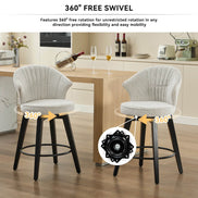 MLNshops White Swivel Bar Stools Set of 2 with Cushion