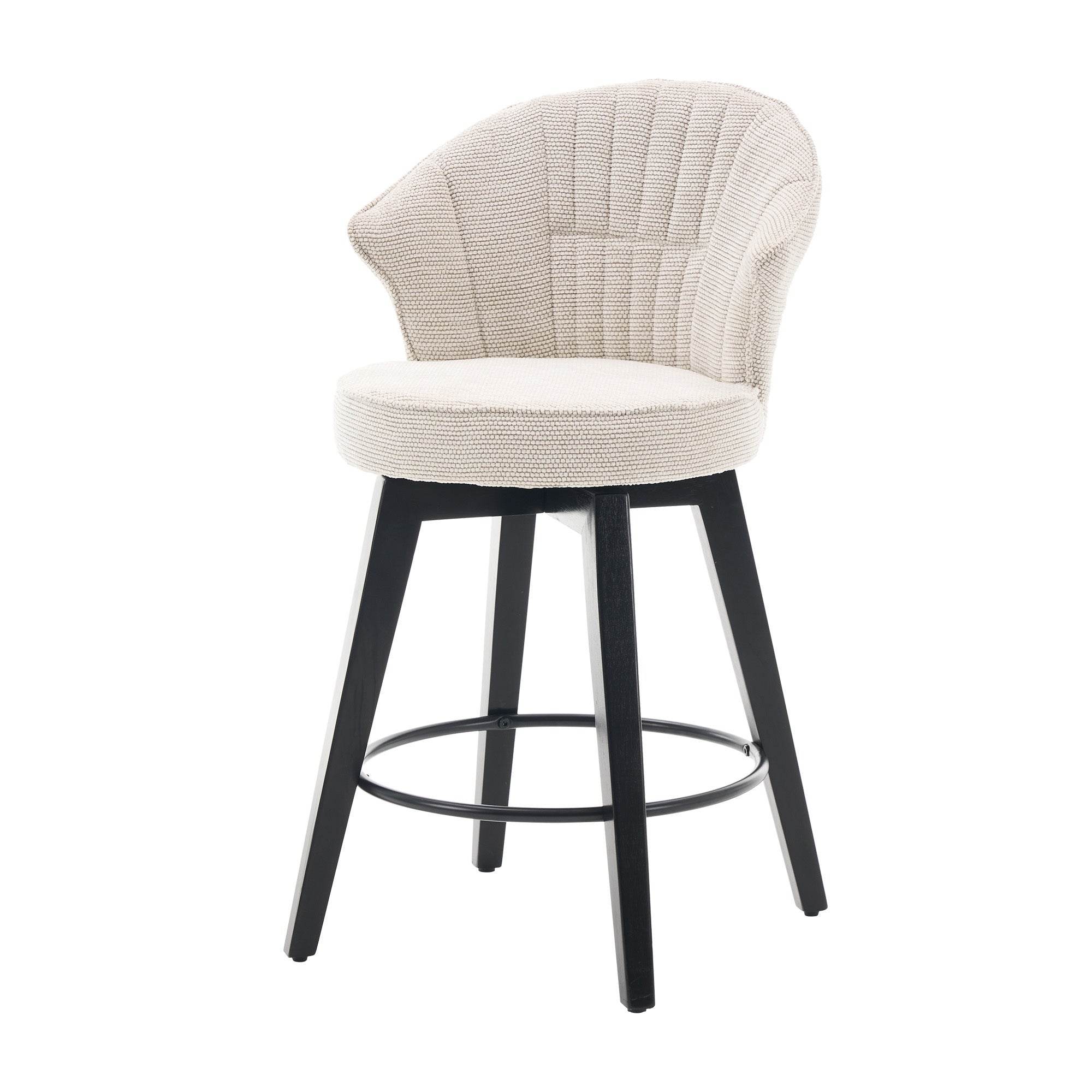 MLNshops White Swivel Bar Stools Set of 2 with Cushion