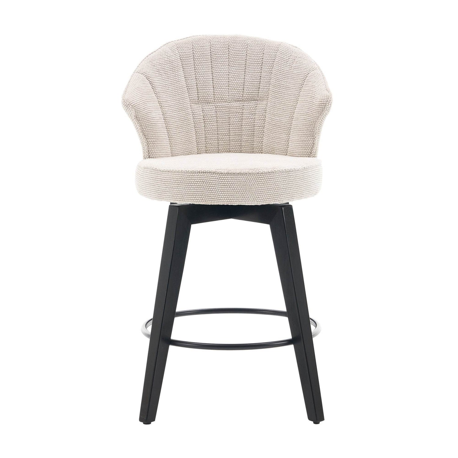 MLNshops White Swivel Bar Stools Set of 2 with Cushion