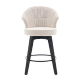 MLNshops White Swivel Bar Stools Set of 2 with Cushion